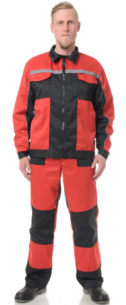 Костюм Бригадир-2 (тк.Смесовая,210) ПРАБО, красный/черный (Кос132ч)